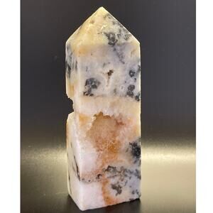 Gorgeous Tiger Calcite Point Tower with Druzy